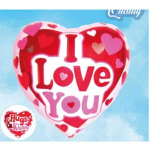 18 Inch Foil Balloon Written (I Love You /Hugs & Kiss).